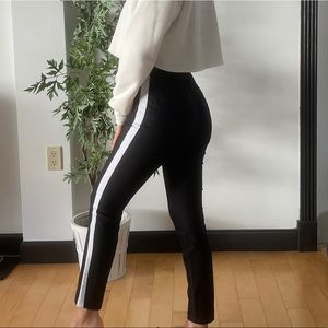 ZARA elegant black pants with white stripes